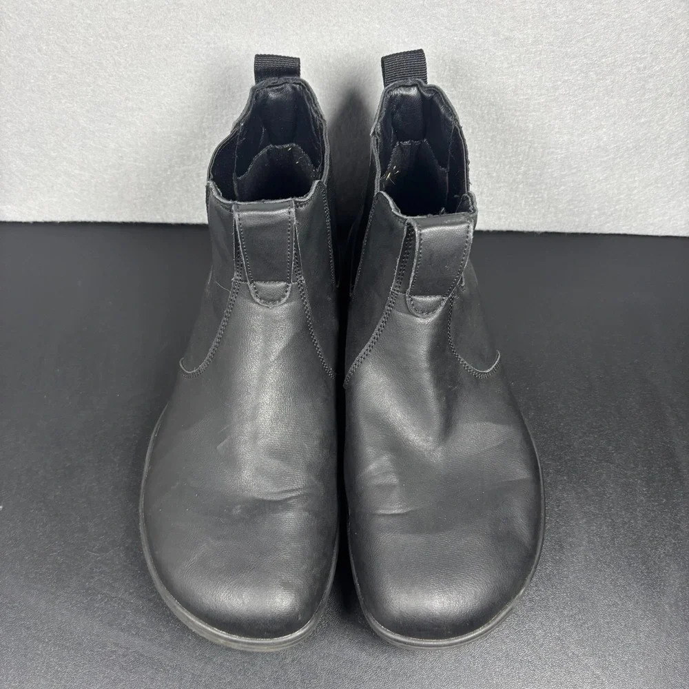 Pulltop Barefoot Chelsea Boots Black Men's Size 11 EU 44 Wide Toe Box Minimalist